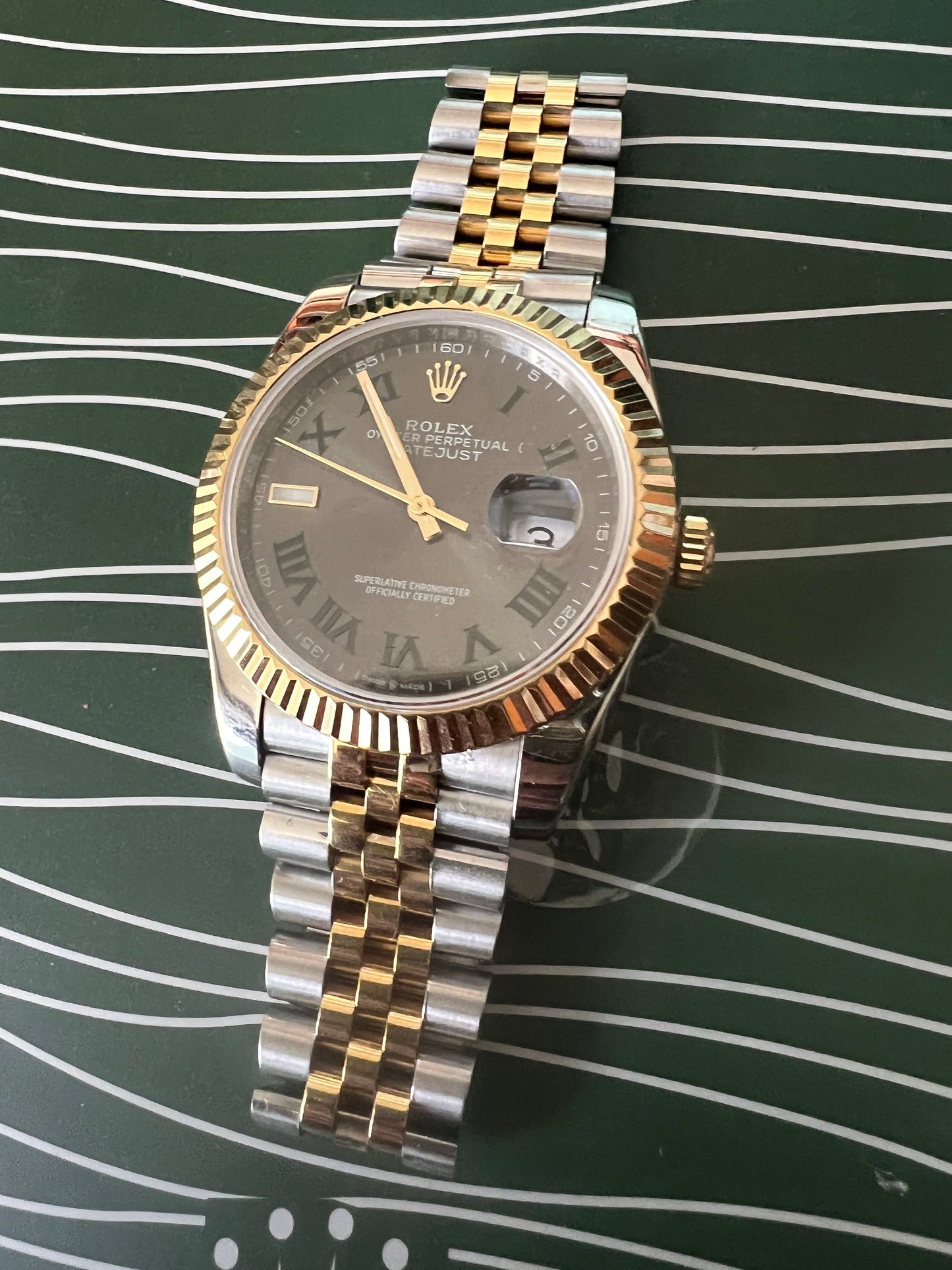 Datejust 41 Wimbledon Roman Two-Tone Yellow Gold Jubilee