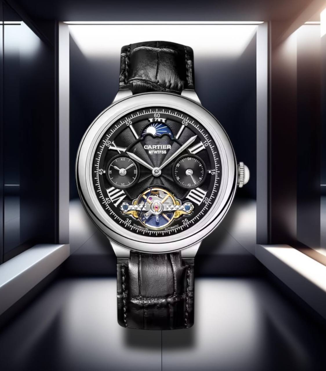Cartier Pendulum Moon Phase Tourbillon 42mm