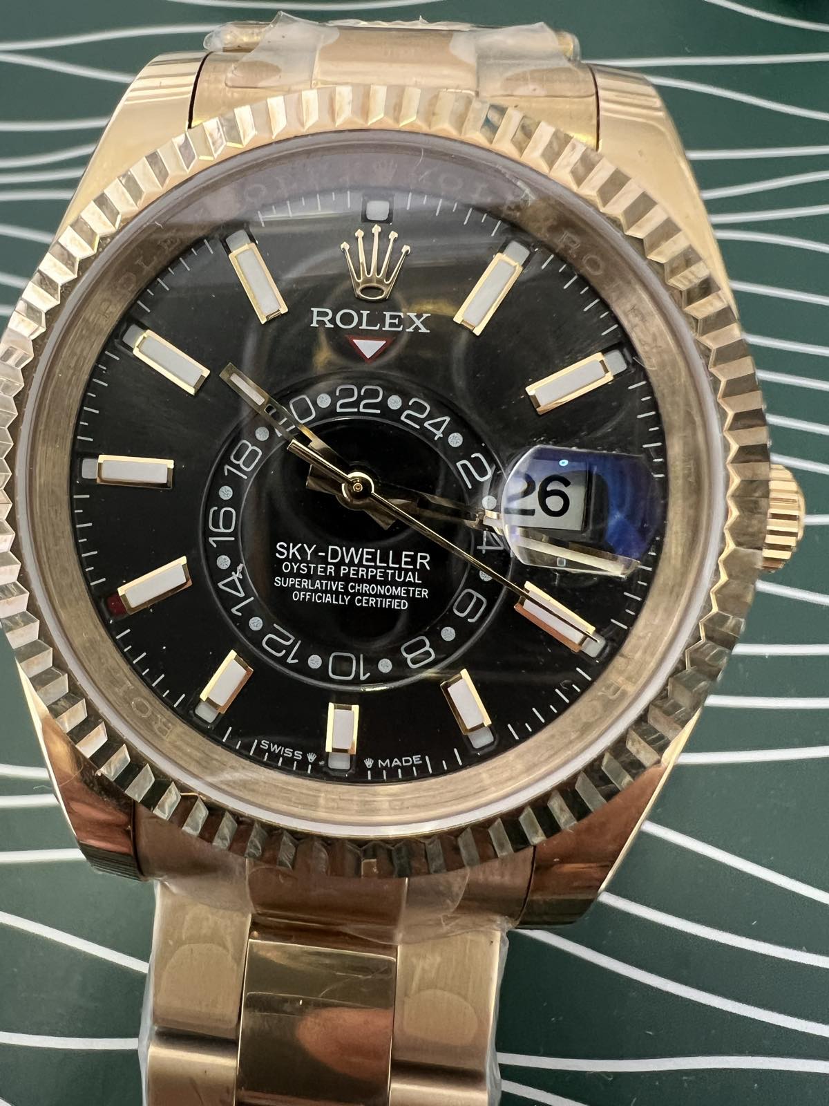 Sky Dweller Gold Black Dial Oyster 42mm