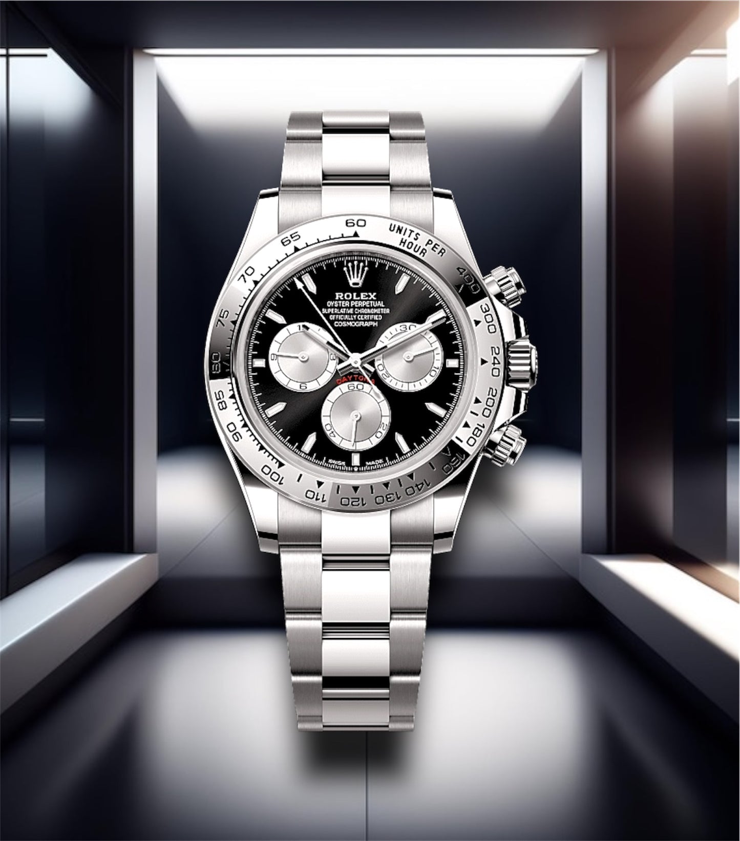 Daytona Cosmograph Steel Bright Black & Steel Dial Steel Bezel